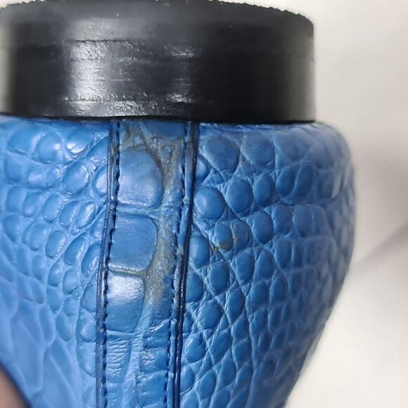 CHANEL Blue Alligator CC Ballerina Flats  Sz. 40.5 - Picture 8 of 11